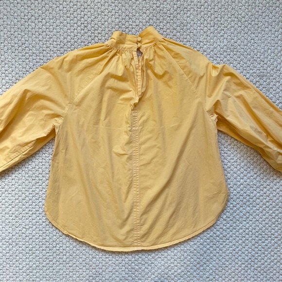 Yellow cotton popover blouse - Picture 8 of 14